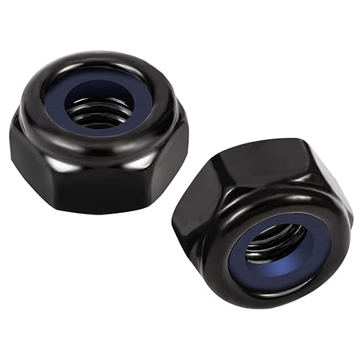 MewuDecor 3/8-16 Nylon Insert Hex Lock Nuts Locknuts, 304 Stainless Steel 18-8, Black Oxide, 25 PCS