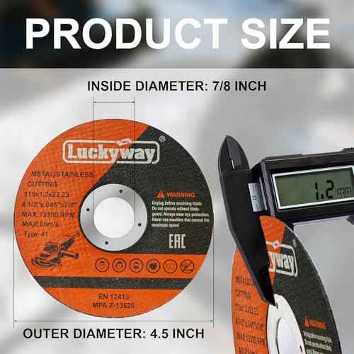 Luckyway Cut-Off Wheel, 4-1/2"x.045 x7/8" Cutting Wheel, Angle Grinder Cut Disc for Metal and Stainless Steel Cutting - 12 Pack