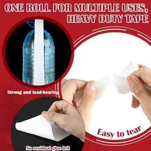 4 Pack Duct Tape White Heavy Duty 1inch 2inch 3inch 4inch*50ft Waterproof Outdoor Adhesive Tape Industrial Grade Duct Tape Strong Adhesive, No Residue for Home Improvement Indoor and Outdoor