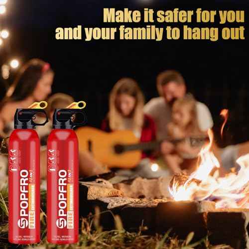 Portable Fire Extinguisher | 4-in-1 Small Fire Extinguisher for Home, Garage, Kitchen, Car | For Electric, Textile and Grease Fires | Non-Toxic, Easy Clean | Wall Mount Incl (4 pack)