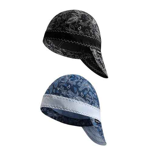 Fullsheild Reversible Welding Cap Flame Resistant CAT 2 Protective FR Welder Hats 6 Pannel Lightweight Printed for Men Women
