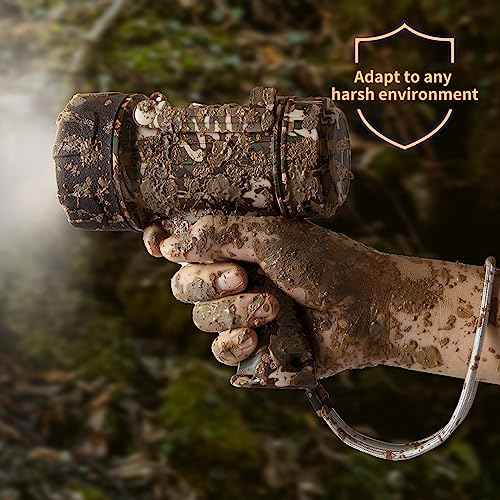 BUYSIGHT Rechargeable Spotlight Flashlight, High Lumen Hand held Spotlight Waterproof Flashlight Hunting Lamp with red Filter£¨ Camouflage Green Mini