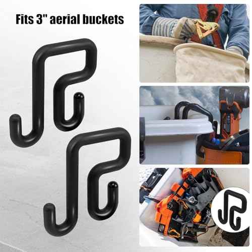 CNQLIS 8 Pack 3" Lineman Bucket Hooks for Blankets, Aerial Basket Hooks, Lineman Bucket Tool Holders, Tool Bag