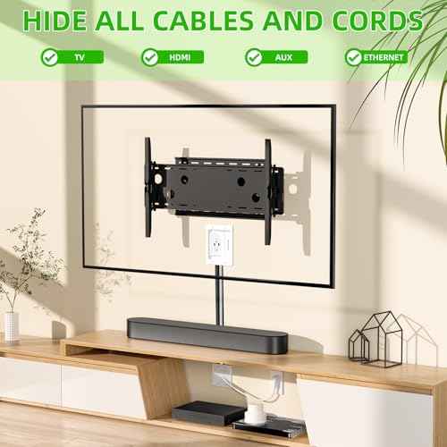 in Wall Cable Management Kit with Brush Wall Plate,AC Outlets & USB Ports,9ft Cord,Hide Cords Recessed Wall Outlet for TV Cable Management,HDMI Cables and Home Theater Systems