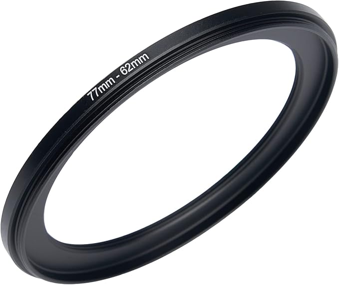77mm to 62mm Step-Down Rings Filter Adapter for All Brands UV ND CPL Metal Step-Down Rings Adapter Filter