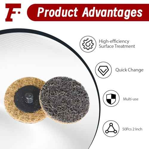 findmall 50Pcs 2 Inch Brown Quick Change Surface Prep Conditioning Discs, Coarse Grit for Cleaning, Finishing and Deburring on All Metals