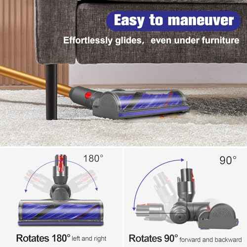 Upgraded Anti-Tangle Motorbar Replacement Brush Head Compatible with Dyson V12 Detect Slim Cordless Vacuum Cleaners, Lightweight Hardwood & Carpet Floor Attachment