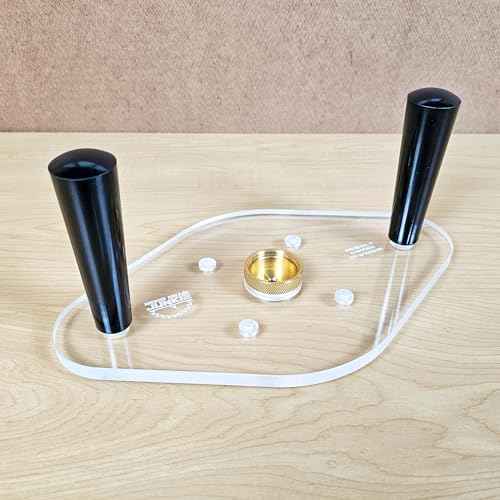 WOOD GRAIN JUNKIE¢ç TrimFit Pro¢ç Dual Grip Router Base Plate Compatible with DeWalt DWP611 & DCW600B, 6¡±x10¡± Clear Acrylic Base with Handles, Fits Standard Guide Bushings, Made in USA