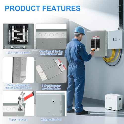 THQL Circuit Breaker?Panels, 8-Space, 125A Circuit Breaker Distribution Box, 120V/240V Circuit Breaker Electrical Enclosure,Indoor Main Lug Load Center