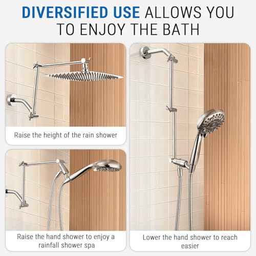 G-Promise 18 Inch Shower Head Extension Arm with Shower Arm and Flange, Solid Brass Flexible Height & Angle Extender with Lock Joint, Compatible with Rainfall and Handheld Showerhead (Chrome)