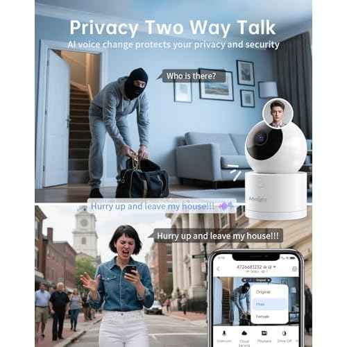 [5G & 2.4G] 2K Pan/Tilt Security Cameras for Home Security Indoor, AI Voice Change for 2-Way Talk, Motion Detection, 24/7 SD Recording/Cloud Storage, Baby Monitor/dog/Pet Camera with Phone App