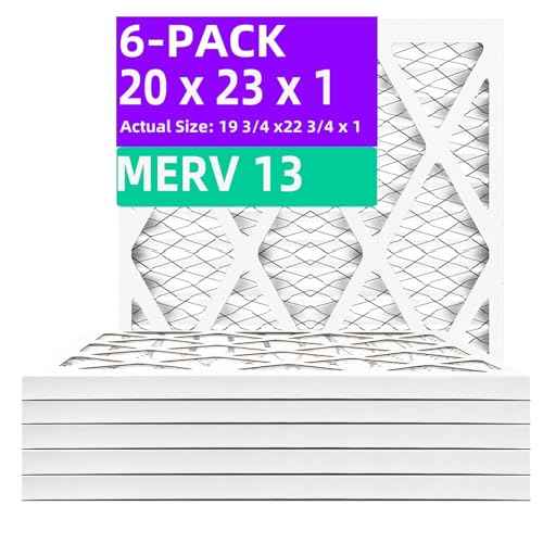 20x23x1 (6-Pack) MERV 13 Pleated Air Filter (Actual Size: 19.75"x22.75"x0.75") MPR 1900 & FPR 10, Furnace Air Filters,20x23x1 air filter
