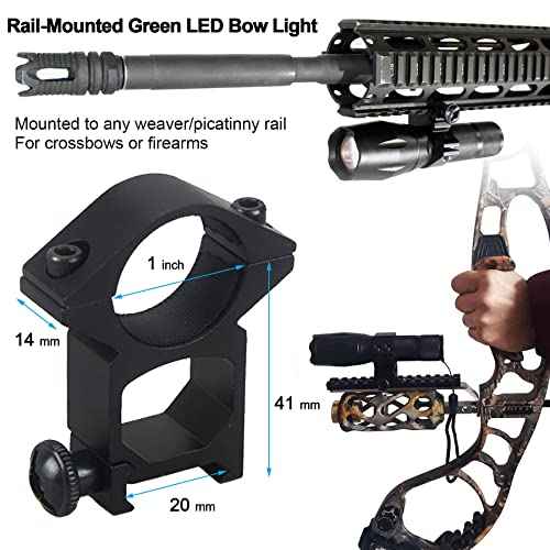 VASTFIRE 350 Yard Green Hunting Light Zoomable Flashlight Hog Predator Lights with Pressure Switch Picatinny Rail Mount 1 Inch to 30mm Scope Mount Gift Carrying Case