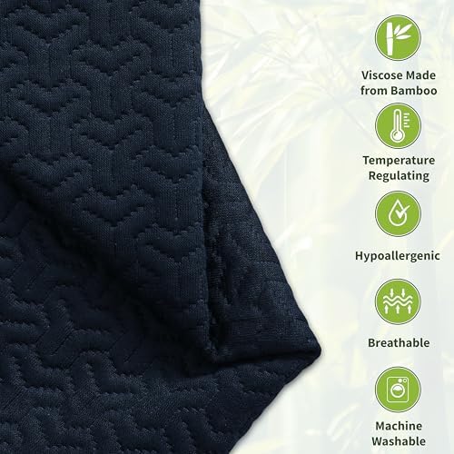 Wedge Pillow Cover for 26x25x7.5 Bed Wedge Pillow, Hypoallergenic, Replacement Pillowcase Cover with Zipper & Pockets, Navy Blue