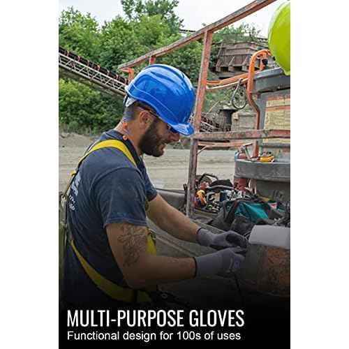 Global Glove 500NFT Tsunami Grip Nitrile Coated Work Gloves, Lightweight Seamless General-Purpose Heavy Duty Gloves, Cut Resistant, Secure Grip, Comfortable Fit, 12 Pairs, X-Large,Black/Grey
