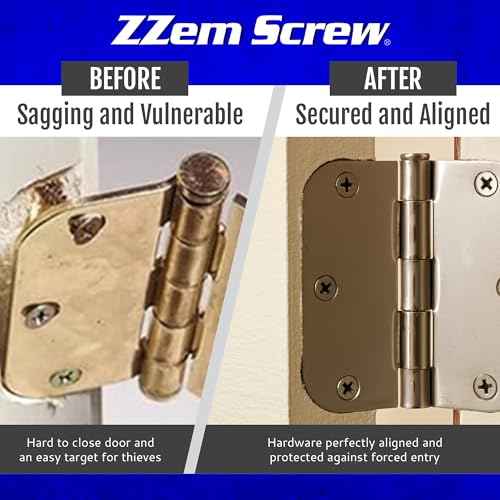 8-PK - #9x3 Steel Screws Permanent Door Hinge Repair Kit ? Easy Stripped Screw Hole Repair ? Reinforce Door Hinges, Strike Plates & Door Jamb Repair ? Quickly Fix Stripped Hinge Screws - Made in USA