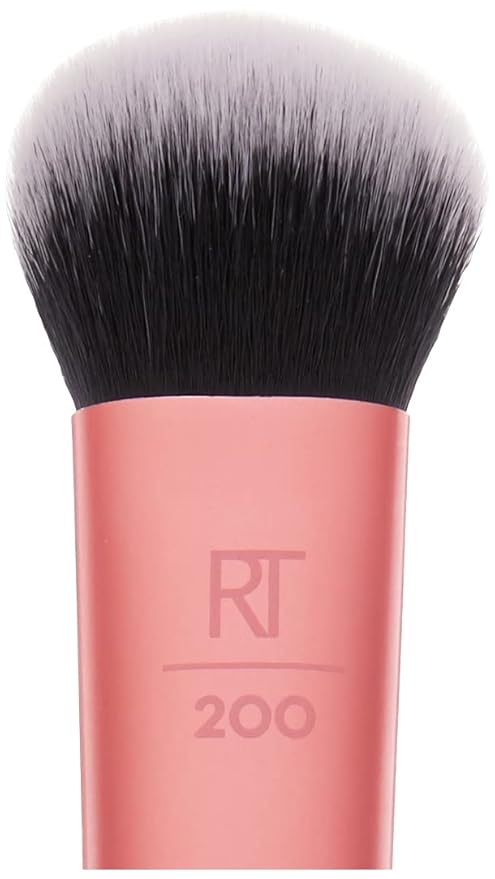 Real Techniques Professional Foundation Makeup Brush for Even Streak Free Application, Orange, (Pack of 4)