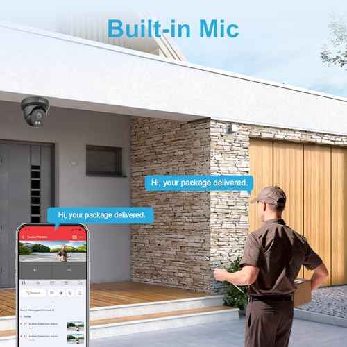 Anpviz 4MP PoE Camera Black, Full Metal Turret Security IP Camera Outdoor Indoor, Smart Dual Light Color Night Vision, AI Human Motion Detection, Built-in Mic, 2.8mm Lens, NDAA