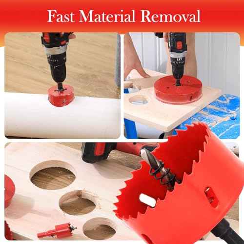 6 in. Bi-Metal Hole Saw Drill Bits - Versatile and Durable Hole Cutter for Wood, Plywood, Plaster Drywall, Ceiling, Plastic Pipe, PVC and Thin Metal - Includes Arbor & Pilot Bit (152mm)