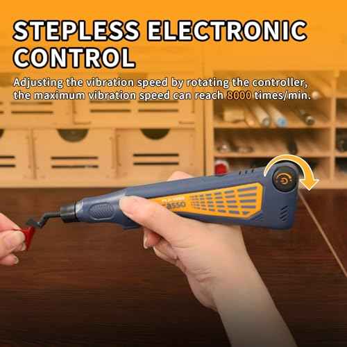 Cordless Pen Sander, Variable Speed and USB Charging with LED Light, Multi-Purpose Power Tool for Sanding, Polishing, Finishing, DIY Crafts, Blue