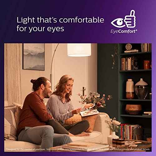 PHILIPS LED 100-60-40W A21 4-Pack 3-Way Soft White (2700K) 1600-800-450 Lumen (14-8-5W = 100-60-40W) Frosted Flicker-Free Light Bulbs