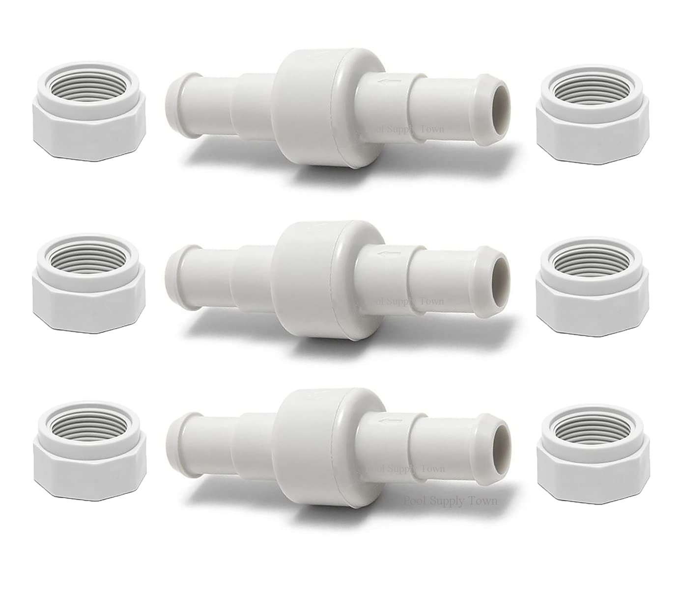 ATIE 280, 380, 180 Pool Cleaner Hose Swivel D20 and Hose Nut D15 Combo Kit Replacement For Zodiac Polaris 280, 380, 180 Pool Cleaners (3 Pack)