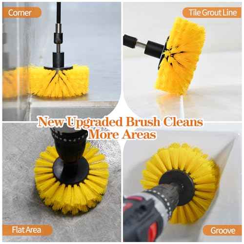 6pcs Drill Brush Attachment Set, for Tile Grout, Bathroom, Kitchen, Car Wheel, Floor, Sink, Corner