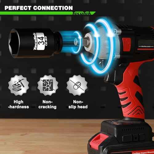 1/2" Drive Deep 6-Point Impact Socket Set, 11-Piece Deep Metric Spindle Axle Nut Impact Socket Set, Cr-Mo, 27mm - 41mm