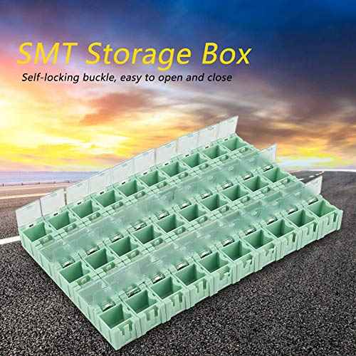 50 Pcs/Set Green IC Component,Tool Boxes Tool Organizers Box SMD Electronic Component Container Mini Storage Boxes kit