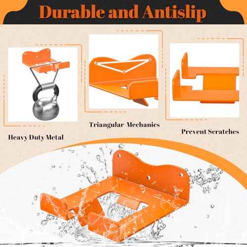 Garage Organizer Trimmer Rack Weedeater Hanger, Garden Power Tool Hanger Weed Whackers Holder Wall Mounted, Heavy Duty Metal Trimmer Hanger for Garage Tool Organizers Storage (Orange-1Pcs)