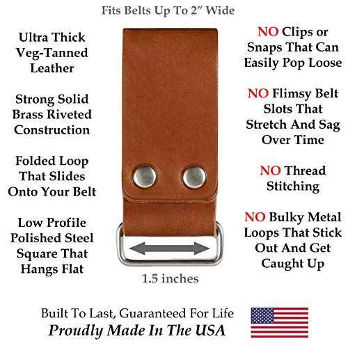 American Bench Craft Tool Belt Loop - For Tape Measure, Drills, Clipped Tools (Black)