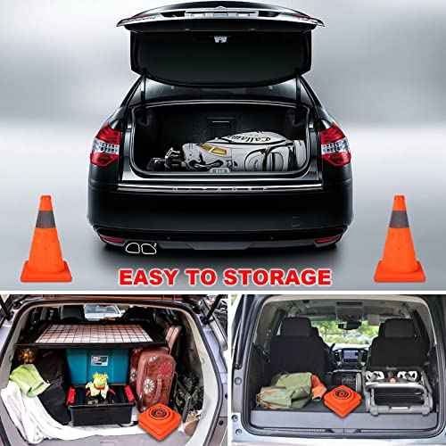 4 Pcs 12 Inch Collapsible Traffic Cones, Multi-Purpose Pop up Road Cones with Reflective Collar for Road Safety, Orange Cones for Training, Parking Lot and Driving Practice