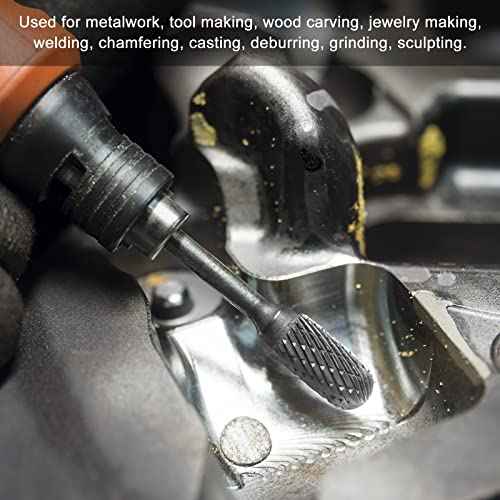 uxcell Tungsten Carbide Rotary Files 1/8" Shank, Double Cut Top Toothed Cylinder Shape Rotary Burrs Tool 3mm Dia, for Die Grinder Wood Soft Metal Polishing Model Engineering, 5pcs