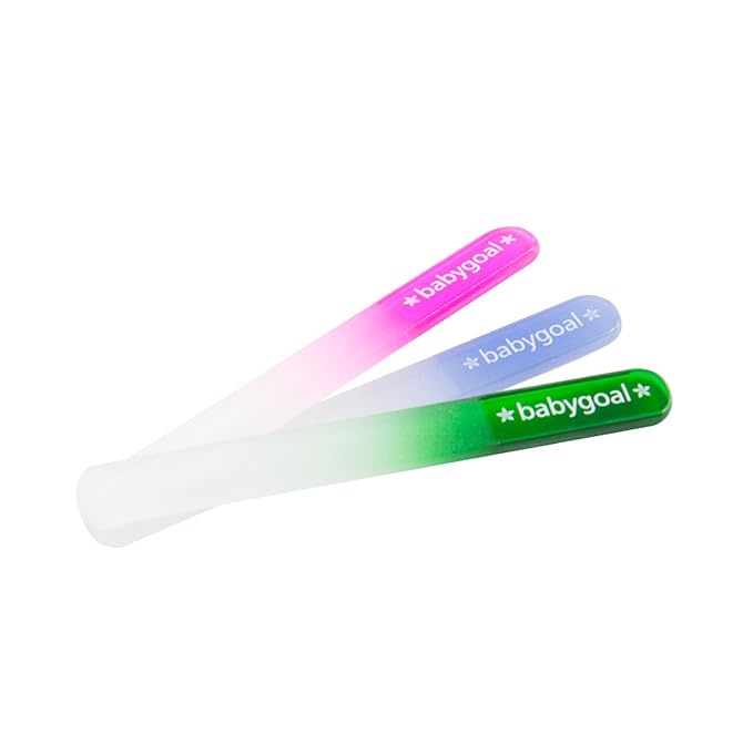 babygoal Newborn Baby Nail File 3 Pack with a Pouch, Emery Board Glass Crystal for Newborns, Toddlers, Infant, Babies & Young Children - Gift for Babies, New Moms 3NF03