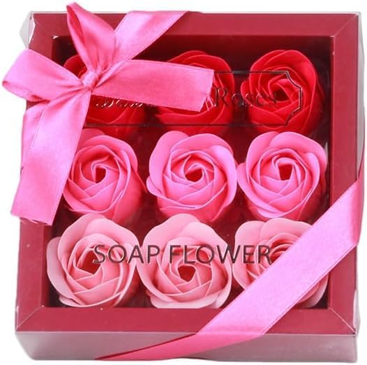 9 PCS Artificial Roses,Handmade Rose Flower Gift Set,Best Gifts for Her Women Girls Mom Lover Birthday Valentine Christmas(Pink)