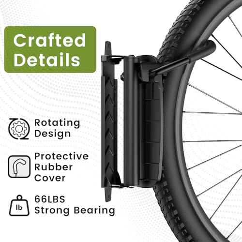 Housolution Swivel Bike Wall Mount [2 Pack], 150¡Æ Swivel Vertical Bike Rack Wall Hanger Holds up to 66lbs for Mountain/Road/Hybrid Bikes, Bike Hangers, Bicycle Storage Rack for Garage