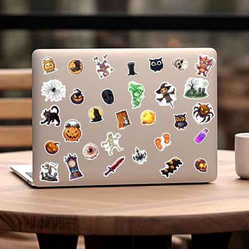 108 PCS Halloween Vinyl Stickers, Spooky Waterproof Decals for Laptops, Water Bottles, Skateboards, Phones, Halloween Party Favors and Decorations for Kids Teens Adults