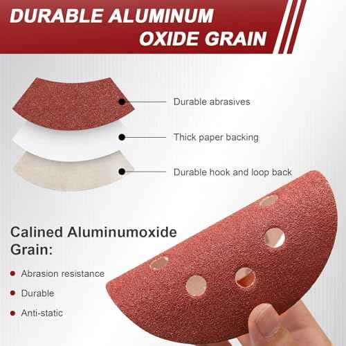 5 Inch Sanding Discs Hook and Loop, 70 PCS 8 Hole Adhesive Sandpaper, Including 40/60/80/120/180/240/320 Grit for Random Orbital Sander