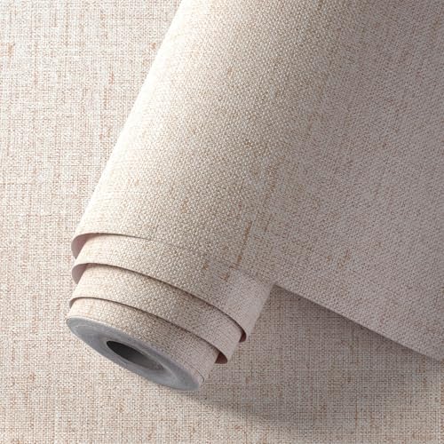 Beige Grasscloth Peel and Stick Wallpaper 3M