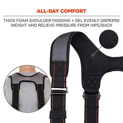 Ergodyne Arsenal 5560 Tool Belt Suspenders, Padded Shoulders, Adjustable , 36"-48"
