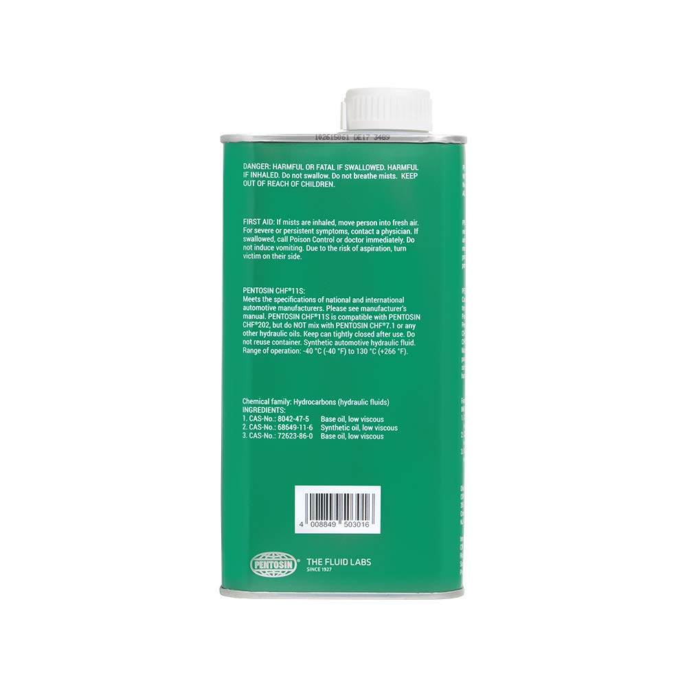 Pentosin 1405116 CHF 11S Long-Life Synthetic Hydraulic Fluid for Audi, Bentley, BMW, Chrysler, Dodge, Jeep, Mercedes-Benz, Mini, Porsche, Saab, Volkswagen, Volvo, and More; 1 Liter