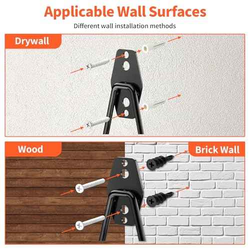 4PCS Door Storage Hanger Bracket with PVC Protective Sleeve, Jeep Door Hangers Compatible for 1956-2024 Jeep Wrangler CJ YJ TJ LJ JK JKU JL JLU JT, Removable Door Storage Holder with Screw