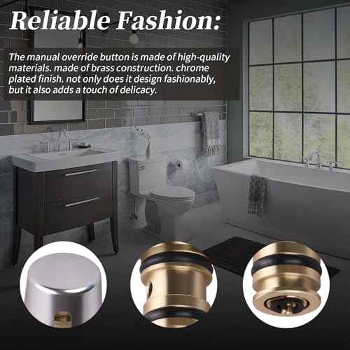 M950354-0020A Manual Override Button(1PCS) Compatible with Faucets Selectronic Valve,Chrome