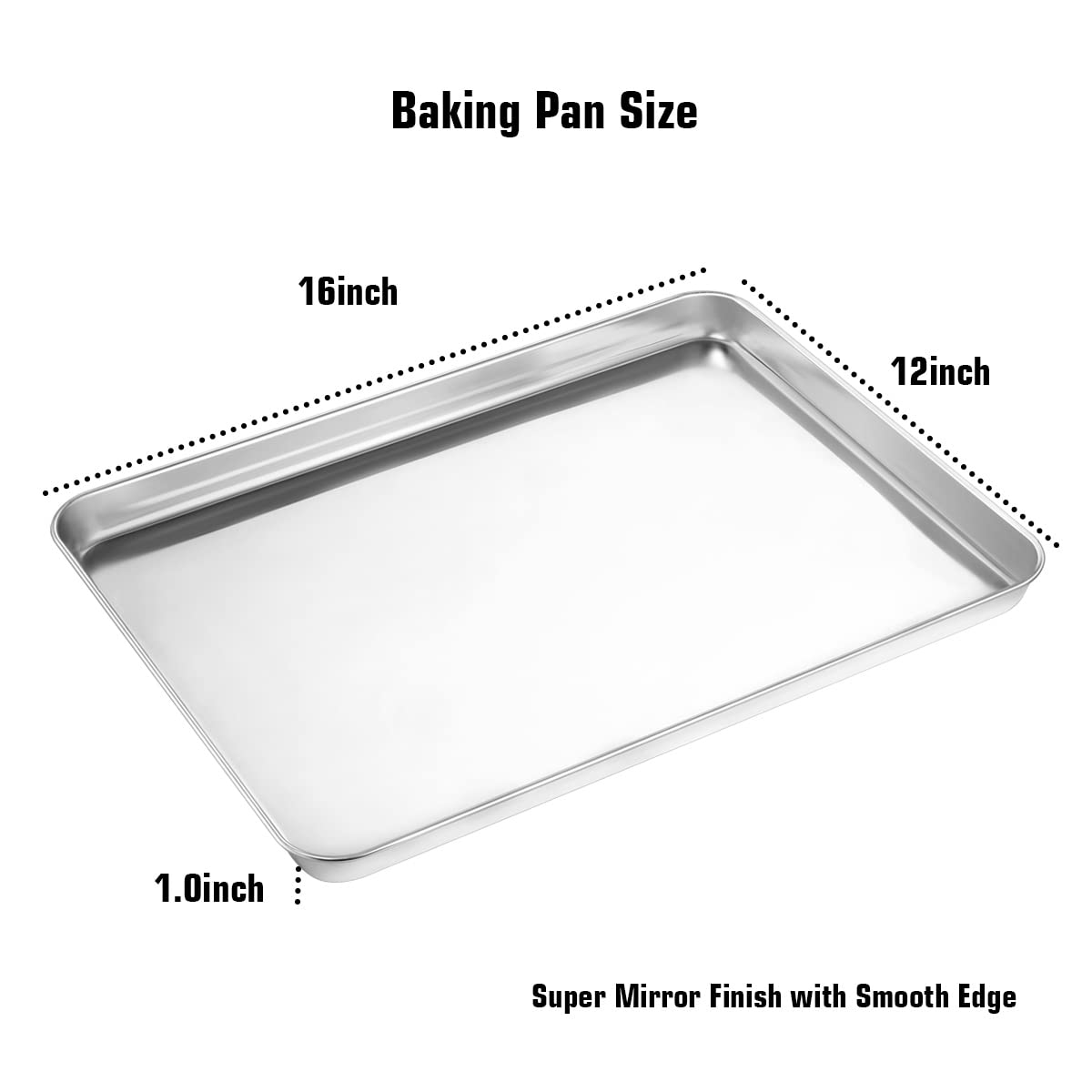 Wildone Baking Sheet & Rack Set [2 Sheets + 2 Racks], Stainless Steel Cookie Pan with Cooling Rack, Size 16 x 12 x 1 Inch, Non Toxic & Heavy Duty & Easy Clean