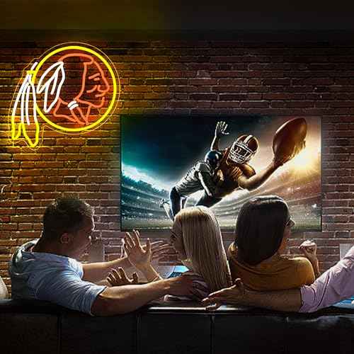Football Neon Sign for Wall Decor Rugby Team Neon Light Football Fans Neon Sign for Man Cave Dormitory Bar Club Birthday Gifts for Rugby Fans USB Powered(ZKXD325)