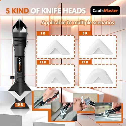 Silicone Caulking Tool 3-in-1 Caulk Remover & Application Scraper, Glass Glue Angle Scraper for Bathroom, Kitchen, Floor, Window, Sink Joints & Frame Sealing