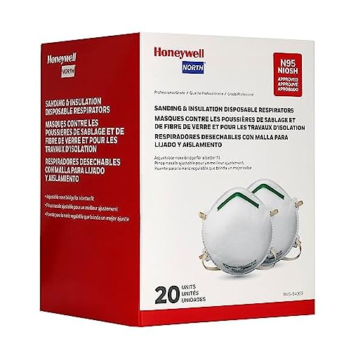 Honeywell NIOSH-Approved N95 Respirator Mask for Airborne Particulates, 20-Pack (RWS-54003)