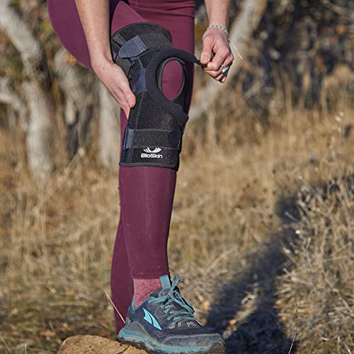 BioSkin Wraparound Patella Stabilizer Knee Brace for Patellofemoral Pain, Patella Tracking Disorders, Dislocation, and Subluxation, Left or Right Kneecap Tracking (L)