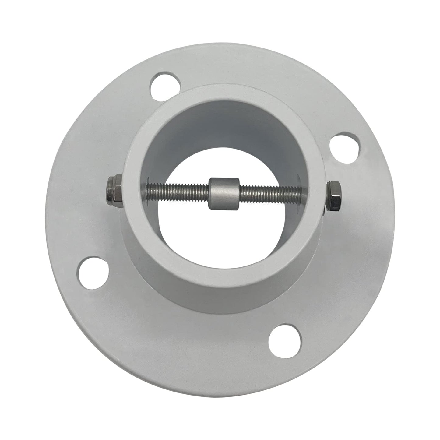 Poolzilla 2-Pack Deck Anchor Flange in White, Diameter of 1 7/8", Made of High Grade Cast Aluminum