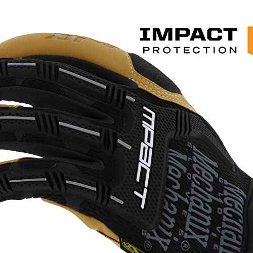 Mechanix Wear Material4x M-Pact Gloves - Abrasion-Resistant Gloves for Hand Safety - Machine Washable - Breathable - Secure Fit - Tear-Resistant - Durable - Brown/Black - Large